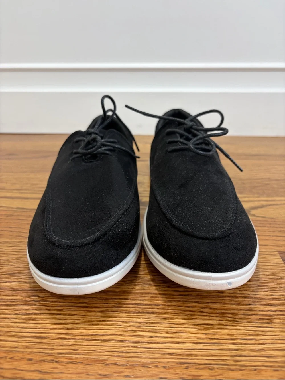 Men's Black Casual Lace-Up Boat Shoes (45)